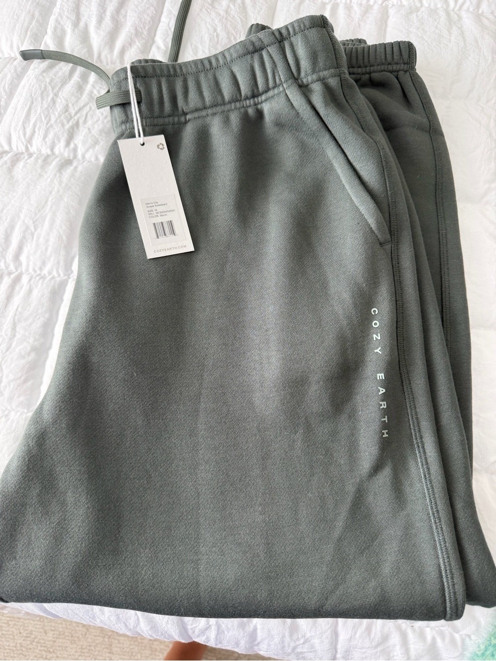 Men’s Cozy Earth Storm Gray Citi Scape Drawstring Sweatpants